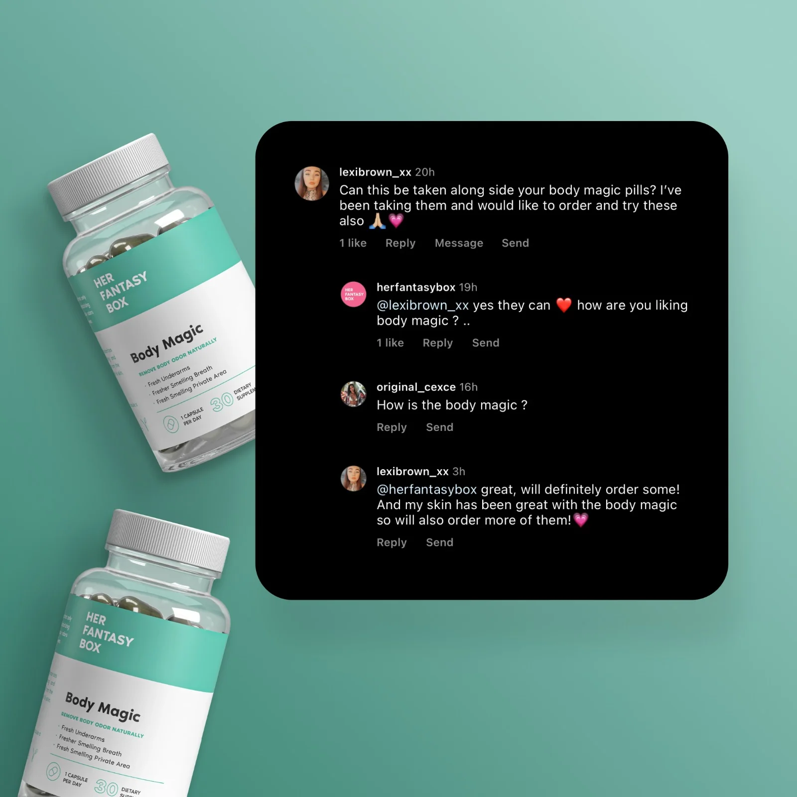 Body Magic Chlorophyll Pill - For Body Odor, Detox & Skin - Image 7