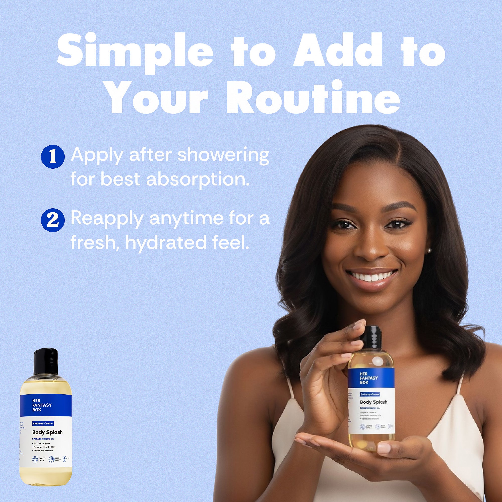 Body Splash - Skin Smoothing Body Oil (Blueberry Créme) - Image 6