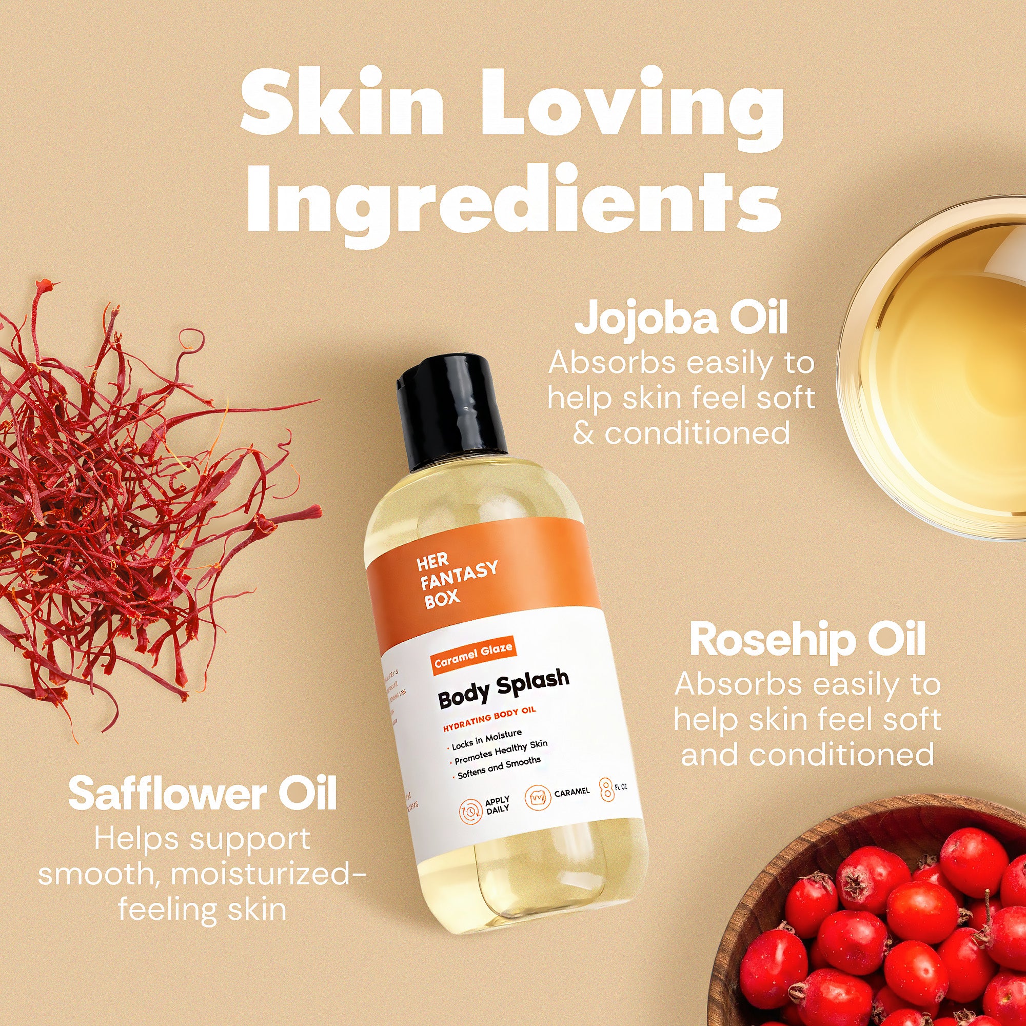 Body Splash - Skin Smoothing Body Oil (Caramel Glaze) - Image 3