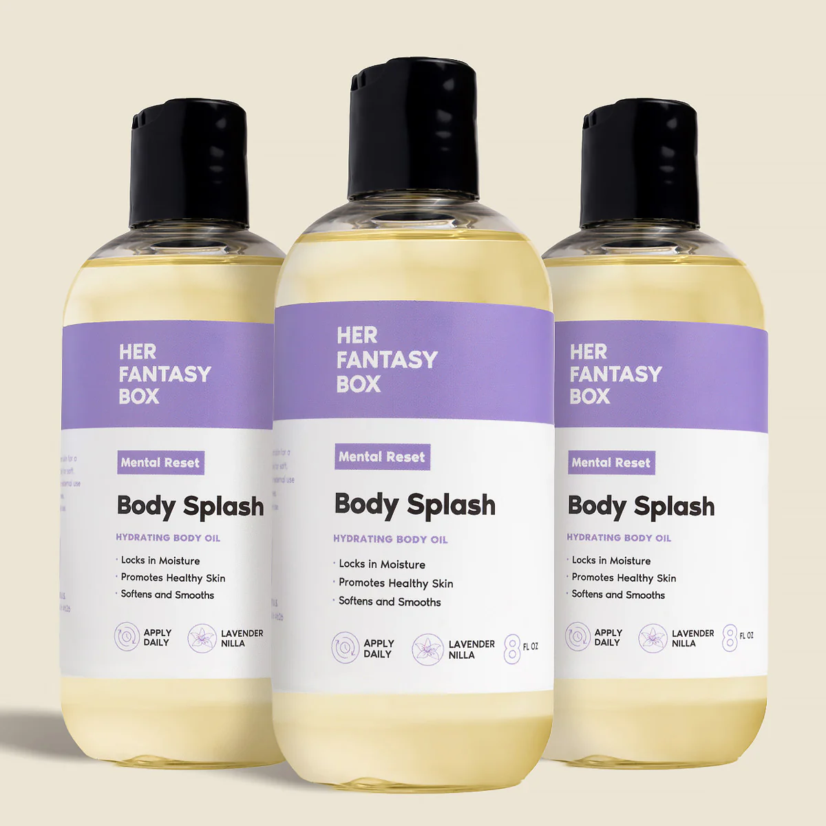 Body Splash - Skin Smoothing Body Oil (Mental Reset – Lavender & Vanilla CALMING SPA SCENT) - Image 9