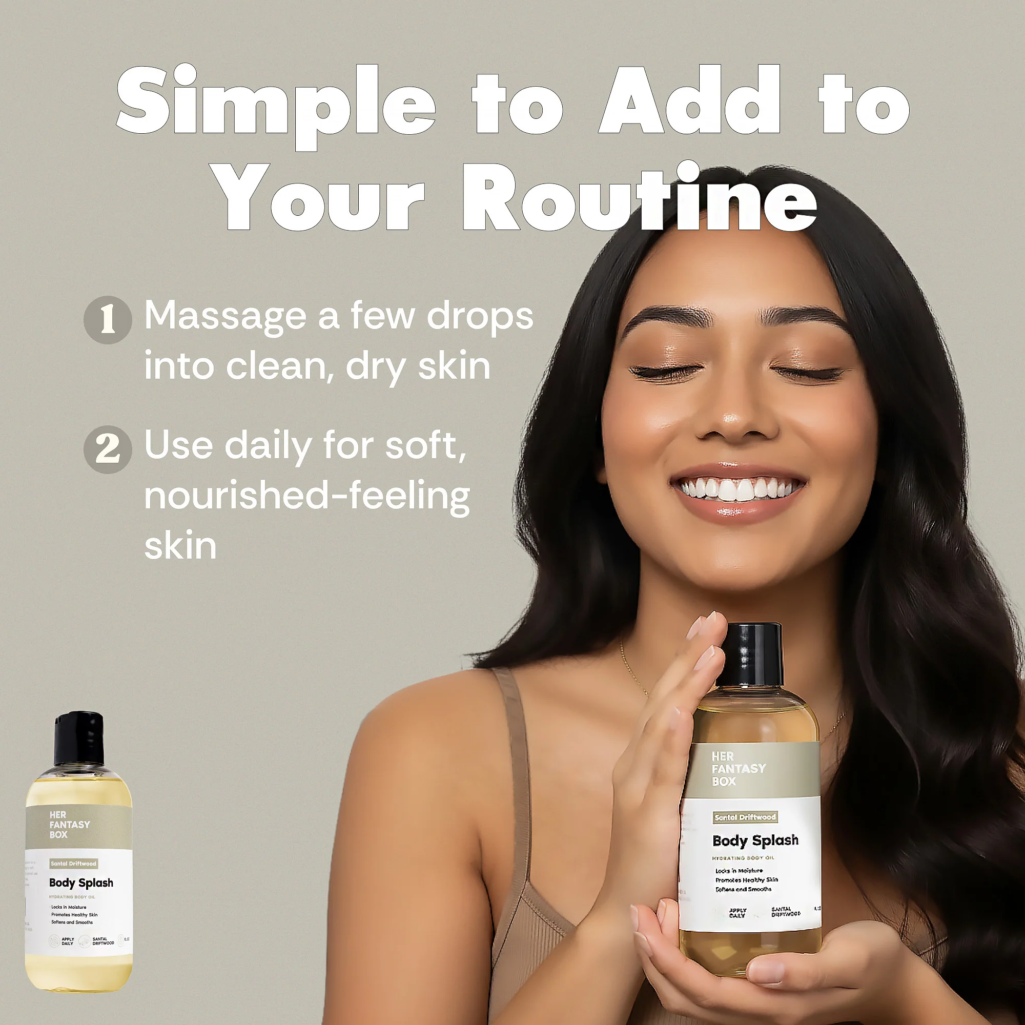 Body Splash - Skin Smoothing Body Oil (Santal Driftwood) LUXURY SCENT - Image 6