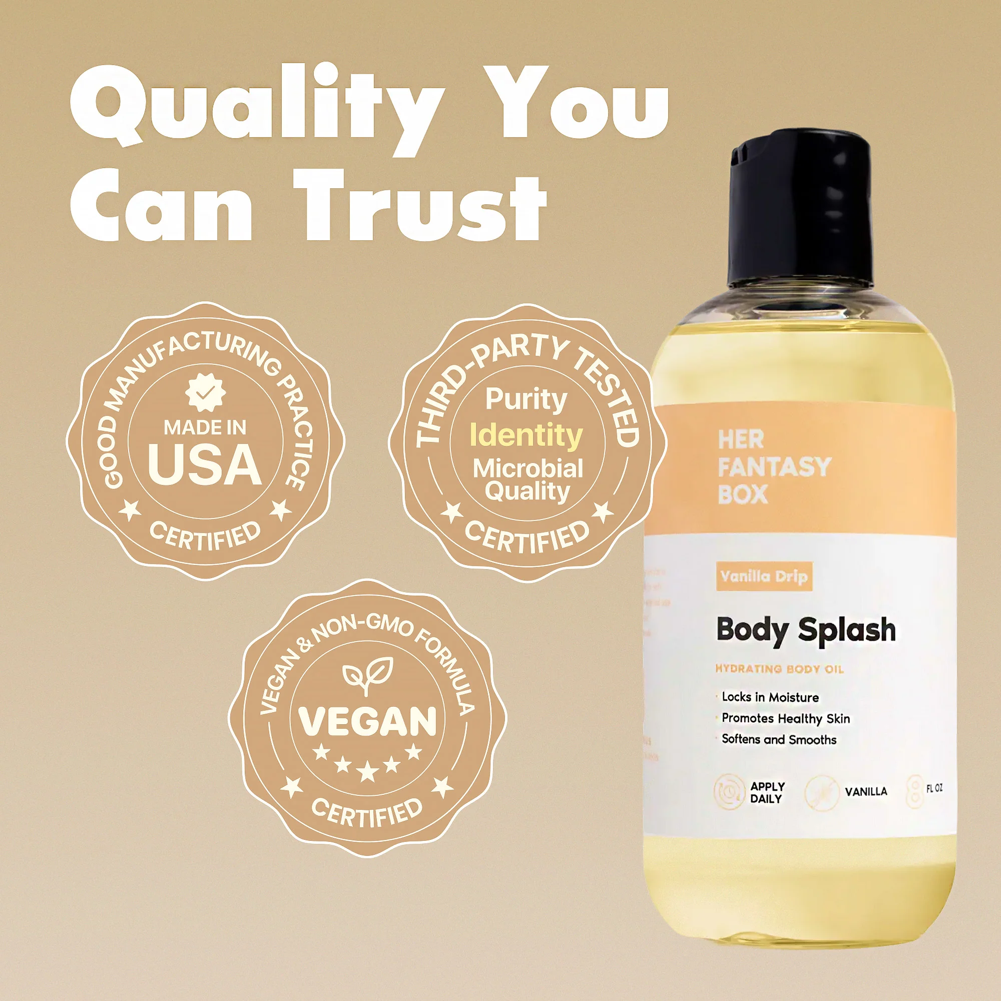 Body Splash - Skin Smoothing Body Oil (Vanilla Drip) - Image 5