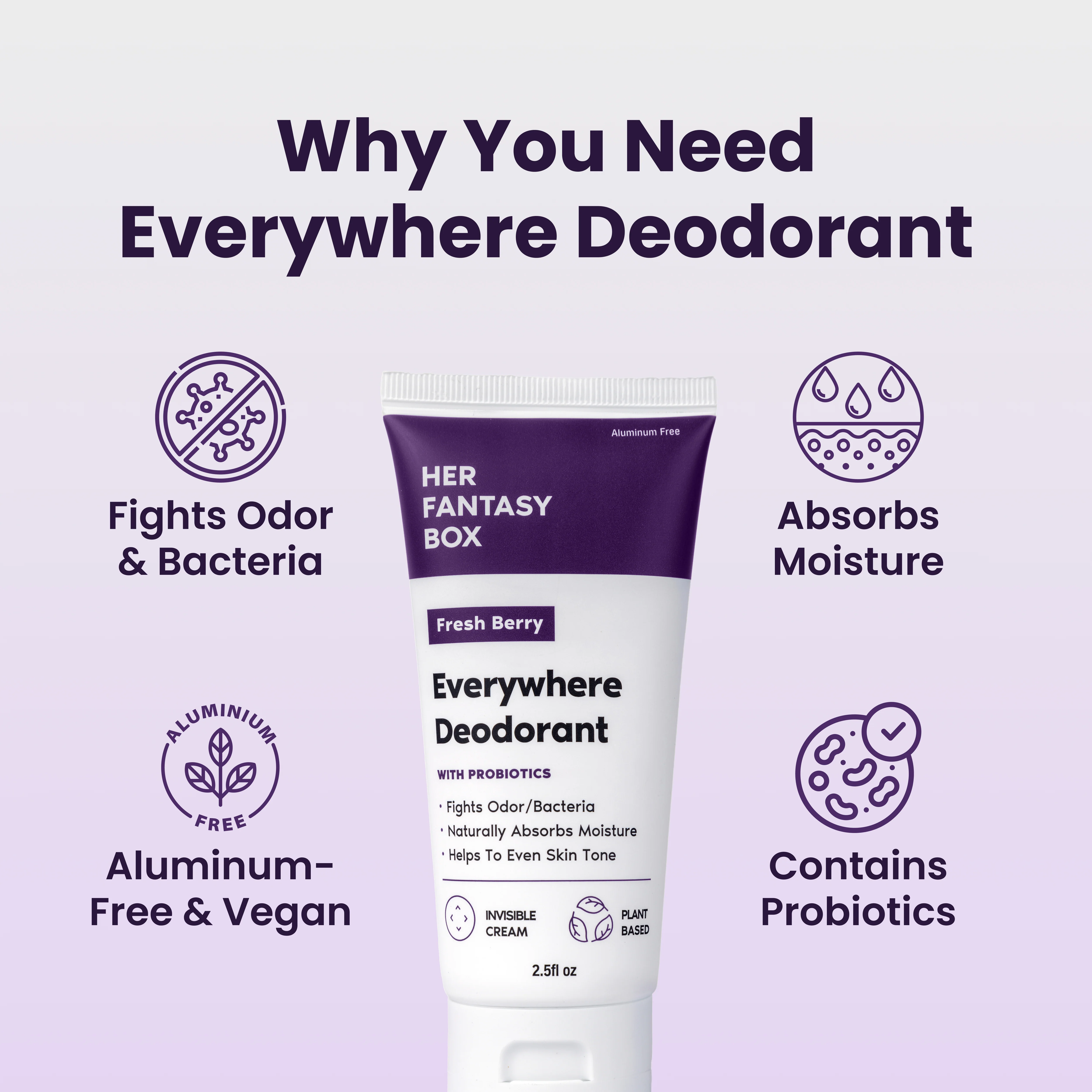Everywhere Deodorant with Probiotics (Berry)- 3pk - Image 3