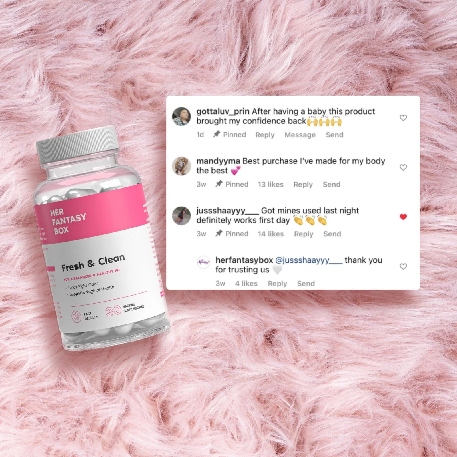 Fresh & Clean pH Balancing Boric Acid Vaginal Suppository - Image 4