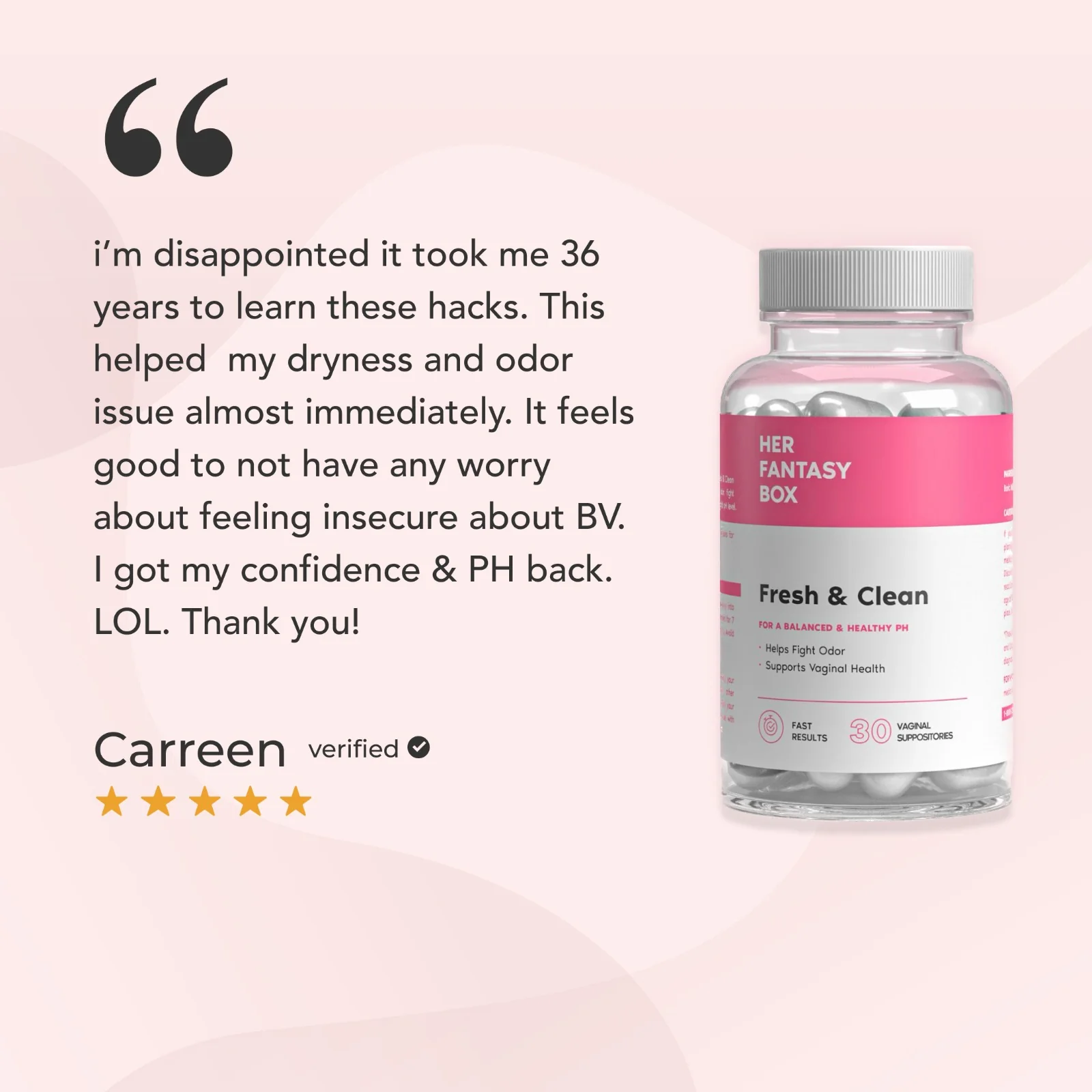 Fresh & Clean pH Balancing Boric Acid Vaginal Suppository - Image 6